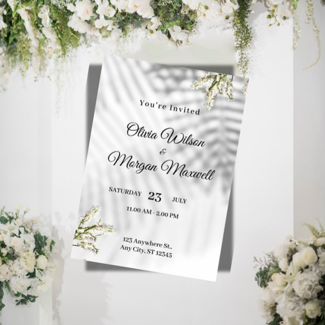 Invitation Mariage Botanique Minimaliste Élégant (Créateur téléchargé)