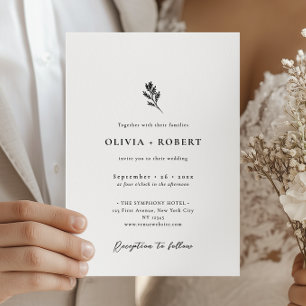 Invitation Mariage Botanique Minimaliste Élégant