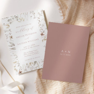 Invitation Mariage botanique minimaliste Fleur sauvage