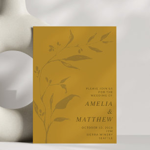 Invitation Mariage Botanique Moderne Élégant de la Toussaint 