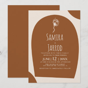 Invitation Mariage Botanique Naturel à l'Arche Dessinée à la