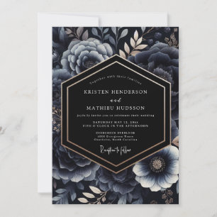 Invitation Mariage Botanique Navy Moody