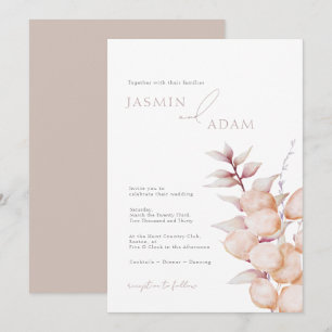 Invitation Mariage Botanique Neutre Élégant