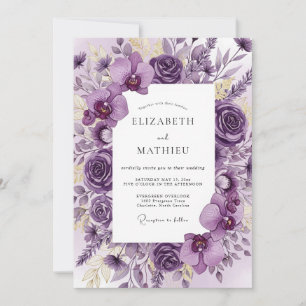 Invitation Mariage Botanique Opulent aux Prunes