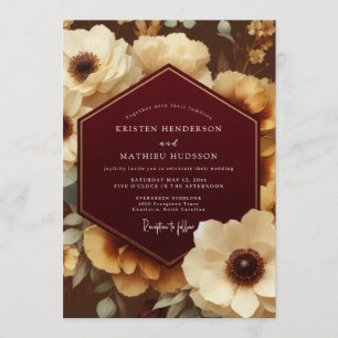 Invitation Mariage Botanique Orné de Bordeaux