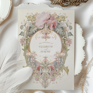 Invitation Mariage botanique pastel à l'hibiscus inspiré du r