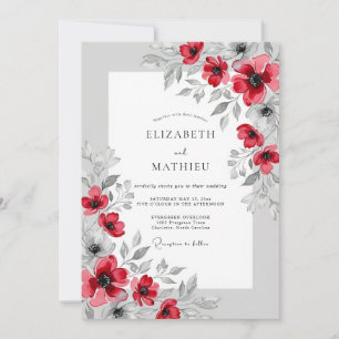 Invitation Mariage Botanique Poli de Crimson
