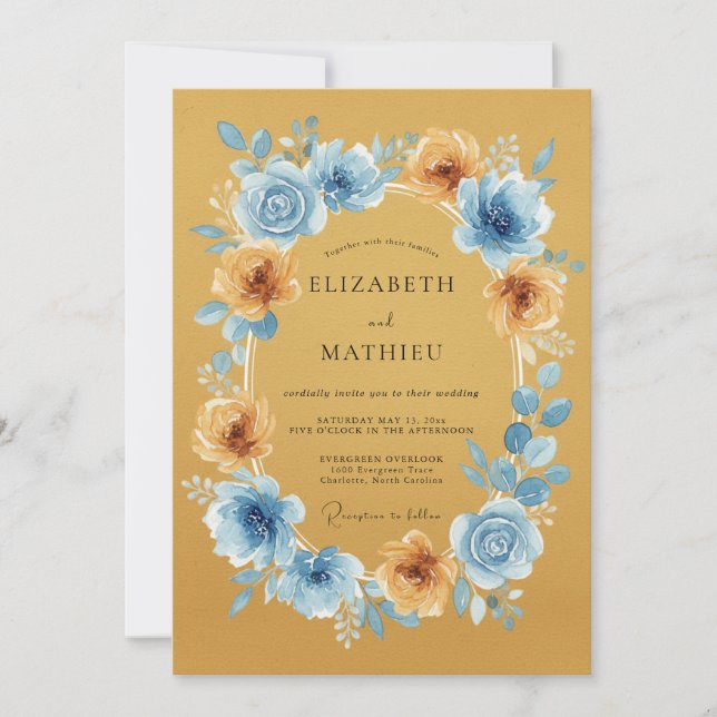 Invitation Mariage Botanique Radiant Ocre (Devant)