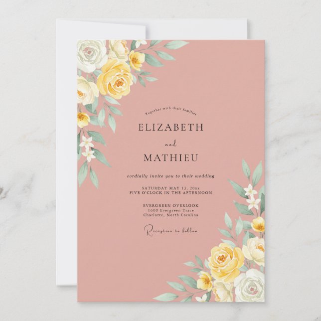 Invitation Mariage Botanique Radiant Terracotta (Devant)