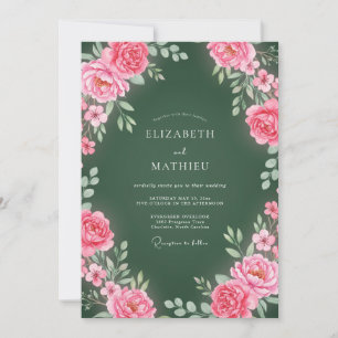 Invitation Mariage Botanique Radiant Vert Chasseur