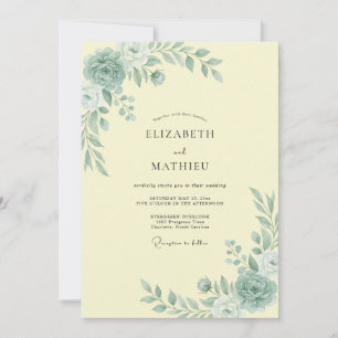 Invitation Mariage Botanique Radiant Vert Mousse