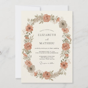 Invitation Mariage Botanique Resplendissant de Rouille