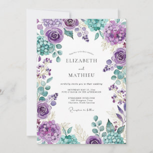 Invitation Mariage Botanique Resplendissant Violet