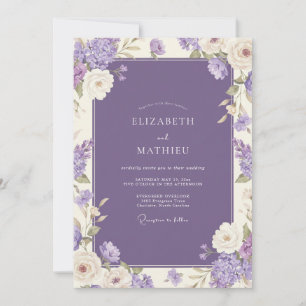 Invitation Mariage Botanique Romantique au Lilas
