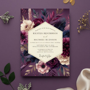 Invitation Mariage Botanique Romantique au Plum Lush