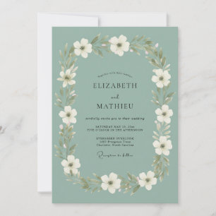 Invitation Mariage Botanique Sage Ivoire