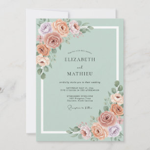 Invitation Mariage Botanique Sage Paisible
