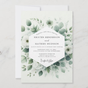 Invitation Mariage Botanique Sage Verdoyant