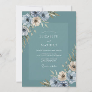 Invitation Mariage Botanique Serein au Théâl Poussiéreux
