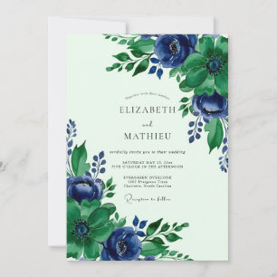 Invitation Mariage Botanique Sublime Vert Émeraude