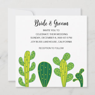 Invitation Mariage botanique Succulent Cactus
