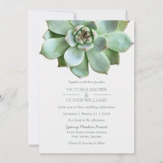 Invitation Mariage botanique Succulent du printemps