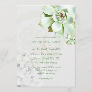 Invitation Mariage botanique Succulent moderne