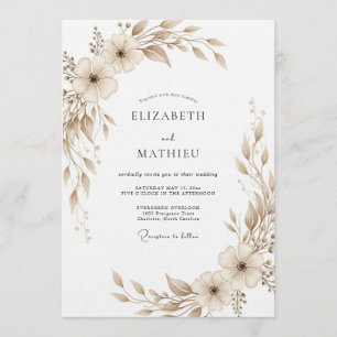 Invitation Mariage Botanique Tan Painterly