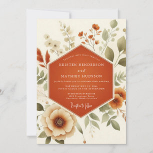 Invitation Mariage Botanique Terracotta Terreux