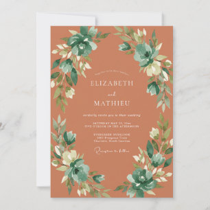 Invitation Mariage Botanique Terreux Terracotta