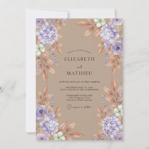 Invitation Mariage Botanique Terreux Violet