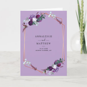 Invitation Mariage botanique tout-en-un floral violet