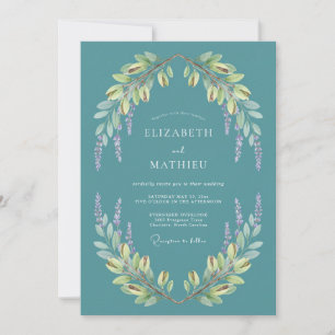 Invitation Mariage Botanique Tranquille Sarcelle