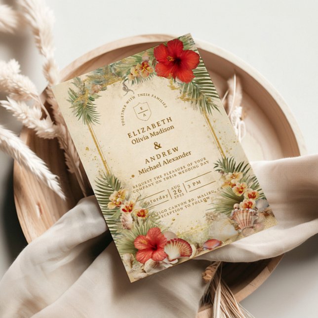 Invitation Mariage Botanique Tropical Élégant (Créateur téléchargé)