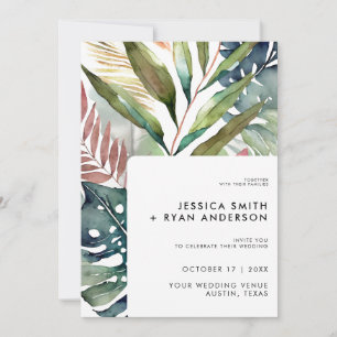 Invitation Mariage botanique tropical moderne