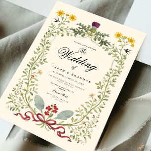 Invitation Mariage Botanique Victorien de Luxe