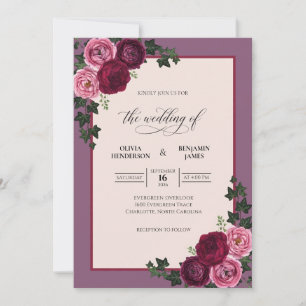 Invitation Mariage Bouquet de Baies de Vin