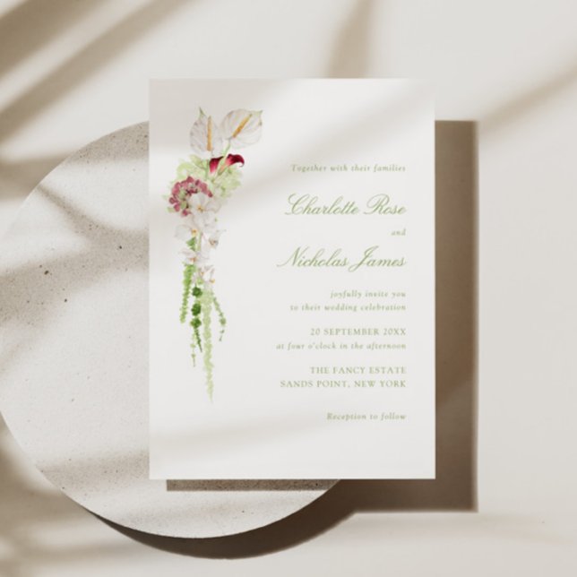 Invitation Mariage Bouquet Floral en Cascade (Créateur téléchargé)