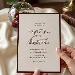 Invitation Mariage Bourgeoisie Bourgogne Ivoire