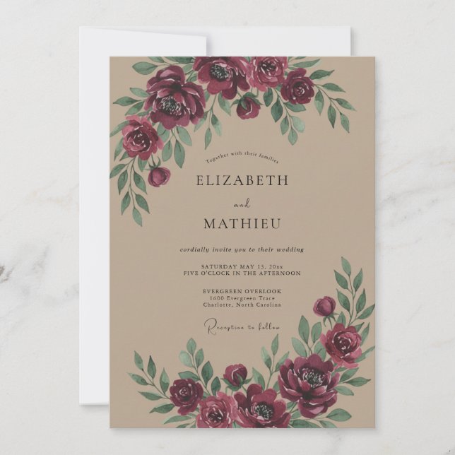 Invitation Mariage Bourguignon de Profonde Automne (Devant)