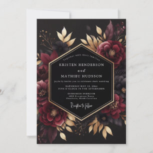 Invitation Mariage Bourguignon Doré Noir