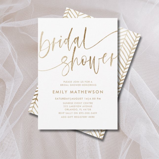 Invitation Mariage brillant avec fausse calligraphie dorée (Créateur téléchargé)