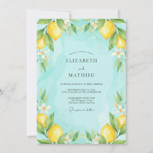 Invitation Mariage Brise Florale Citron Jaune