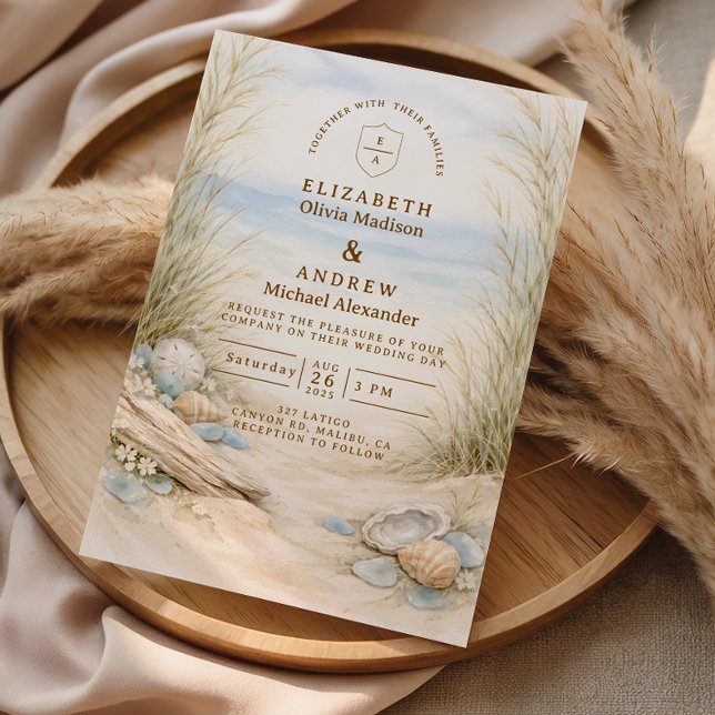 Invitation Mariage Brise Océanique Douce (Créateur téléchargé)