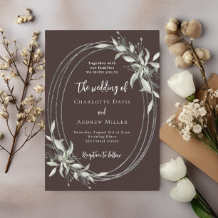 Invitation mariage Brown bistrot verdoyant