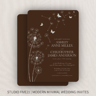 Invitation Mariage Brown de pissonnet en noyer simple