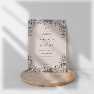 Invitation Mariage Brown Fleur élégant