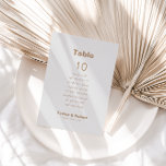 Invitation Mariage Brown minimaliste Tableau 10 Tableau de si<br><div class="desc">Cette carte minimaliste de table mariage marron de 10 places est parfaite pour un mariage rustique. Le design comporte une belle police dans un arrière - plan marron pour embellir votre événement. La carte imprime recto verso (recto verso).</div>