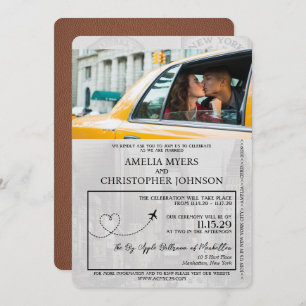 Invitation Mariage Brown New York City Passport