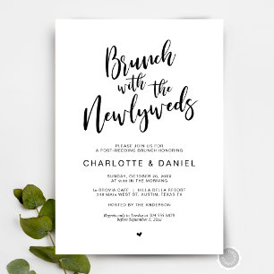 Invitation Mariage, Brunch avec les jeunes mariés, Noir